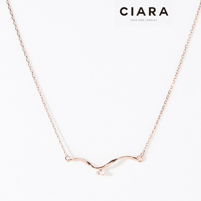 CIARA 14K Ghedi 웨이브 캐럿스톤 목걸이(GoldPlated)