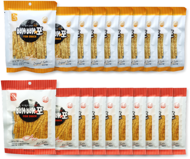 [푸드원스토어] 한진 빼빼포 오리지널 10개 + 매운맛 10개, 20개