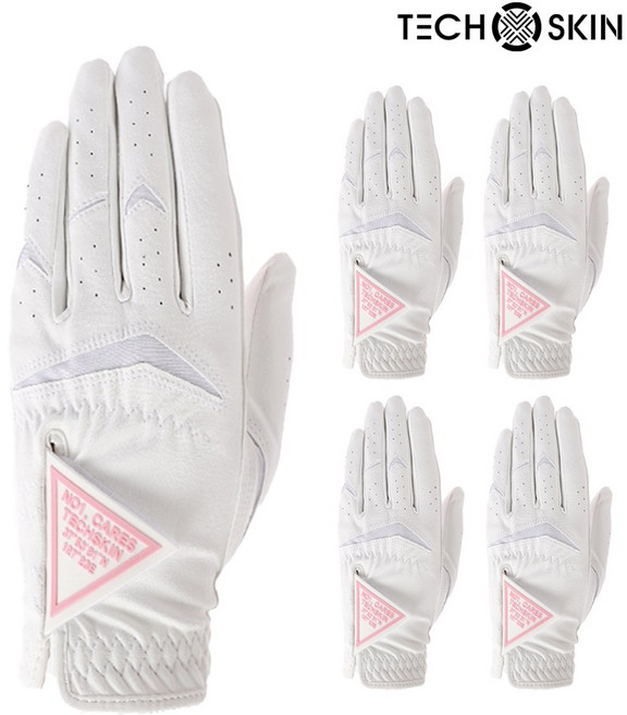 테크스킨 스파이가이딩 합피 가이드 남녀 한손 골프장갑, 5개, 화이트(한손)