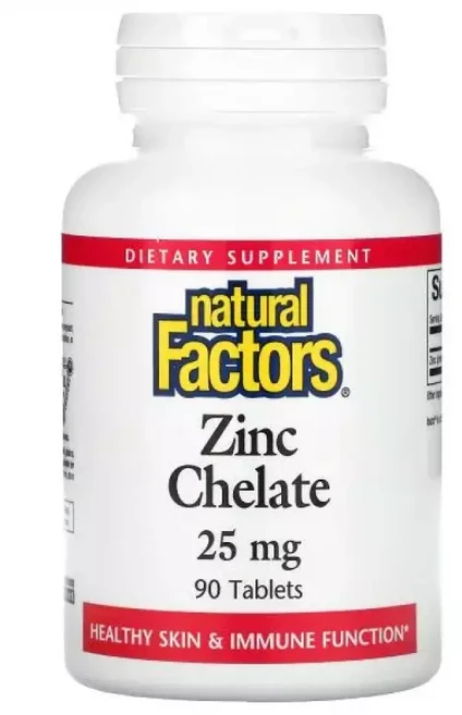 내추럴팩터스 아연 징크 Zinc Chelate 25mg 90정, 1개 - 쿠팡