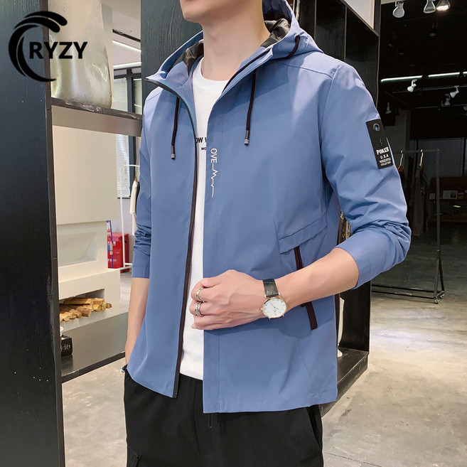 RYZY 男士連帽休閒開衫夾克 潮流風衣
