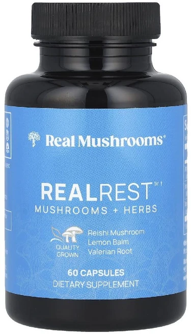 리얼머쉬룸 Real Rest Mushrooms Herbs 버섯 허브 캡슐 60정, 1개 - 쿠팡
