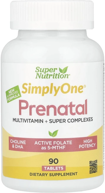 건강챙기세요 Super Nutrition Simply One® 임신부용 종합비타민 슈퍼 녹색 채소 향신료 비타민A 엽산 함유 90정 백살까지오래오래, SuperNutritionSimplyOne임산부용종합비, 1개 - 쿠팡