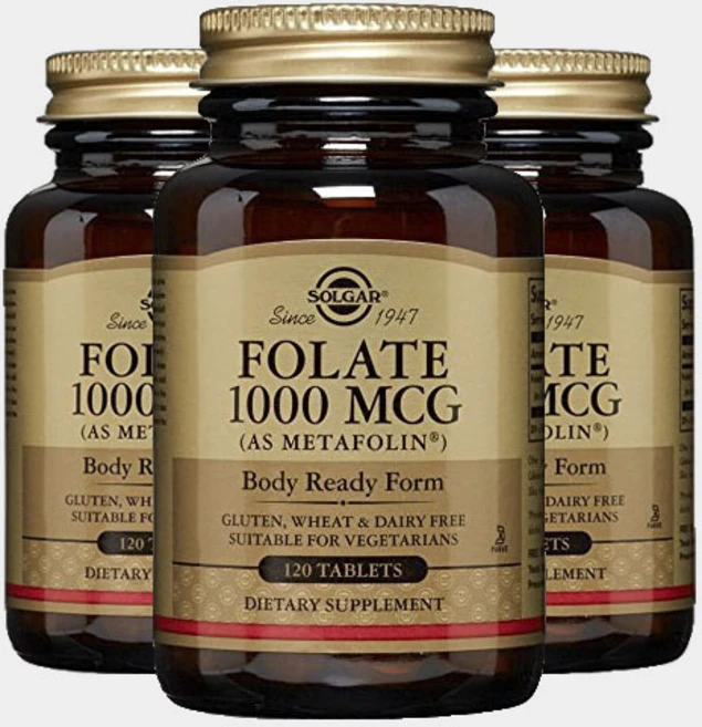 솔가 폴레이트 1000mcg 글루텐 프리 비건 무설탕 타블렛, 120정, 3개 - 쿠팡