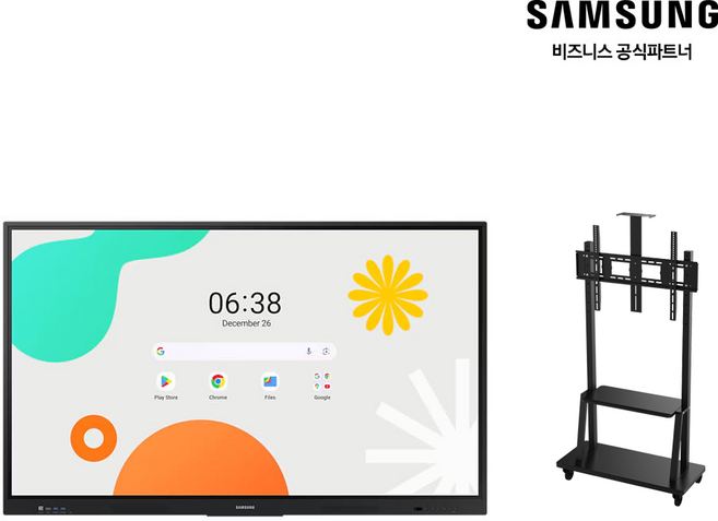 삼성 65 안드로이드 전자칠판 WA65F 163.9cm LH65WAFWLGCXKR, 본체+이동식 스탠드 설치(FS-1800S)