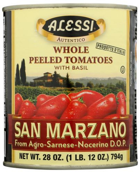 알레시 껍질 벗긴 산 마르자노 토마토 Alessi Tomato Peeled San Marzano4, (4)- 28 Ounce Cans, 794g, 1개