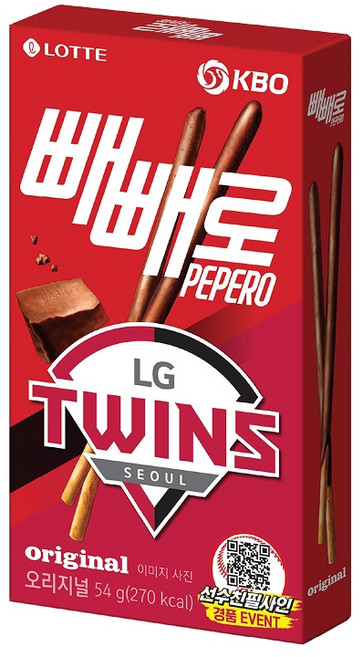 KBO X 초코 빼빼로 LG 트윈스, 54g, 10개