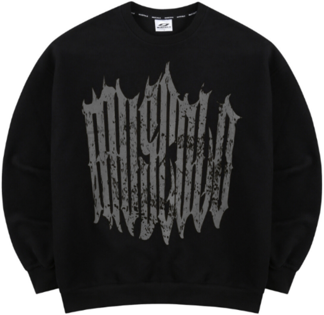 [SET] 파이어볼 빈티지 워시 스웨트셔츠 - 블랙(라이트그레이)