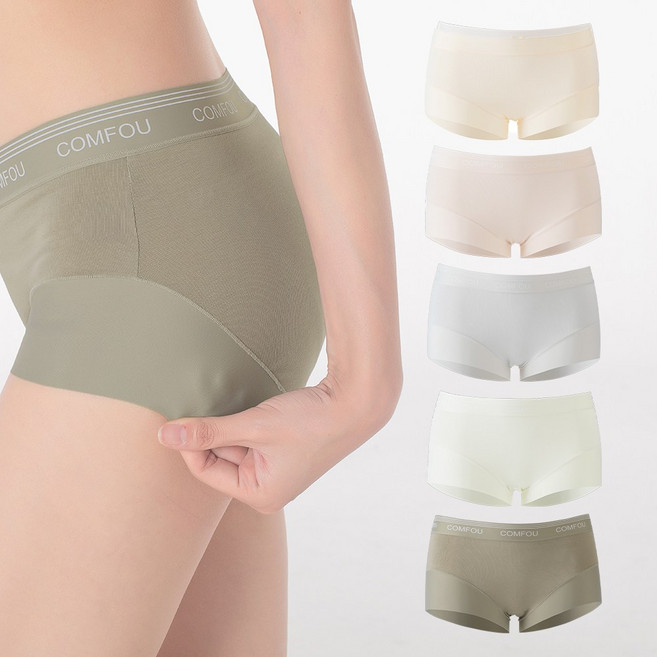 에브리핏 80수 순면 스판 노라인 데일리 여성팬티 5P세트