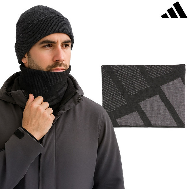 아디다스 골프 러닝 넥워머 목도리 JM2729, 1개, 블랙