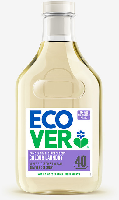 에코버 고농축 딥클린 컬러 세탁세제 사과꽃 & 프리지아, 1개, 1.43L