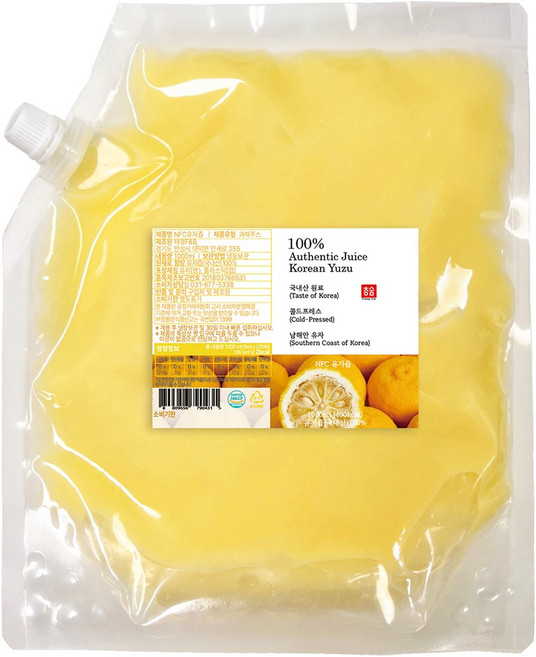100% 유자 냉동착즙 주스, 1kg, 1개