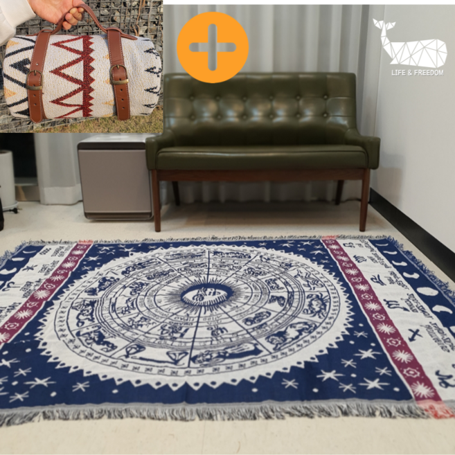 캠핑 러그 담요 블랭킷 소파 차박 이불 블랑캣 + 고급가죽스트랩 포함