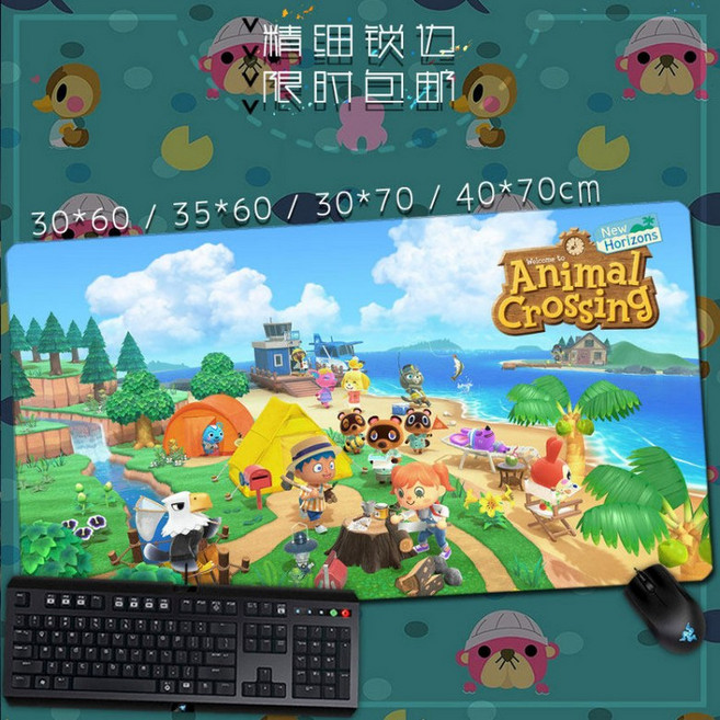동물의숲 게이밍 대형 장패드 마우스패드 키보드패드 닌텐도 스위치 동숲 튀동숲 모동숲 데스크 매트, 1개, 1 250x300mm 3mm