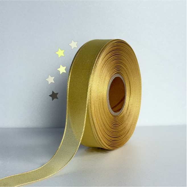 리본공간 펄 오간디 리본 22m, 15mm, 20. 골드