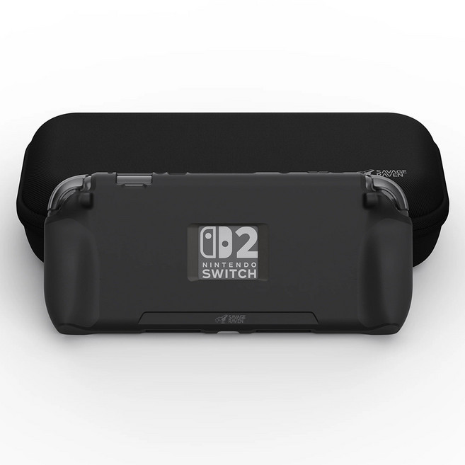 스컬앤코 닌텐도 스위치2 케이스 스탠드 그립 케이스 + EDC 파우치 가방 세트, 1세트, 제트블랙, 스탠드그립케이스+파우치