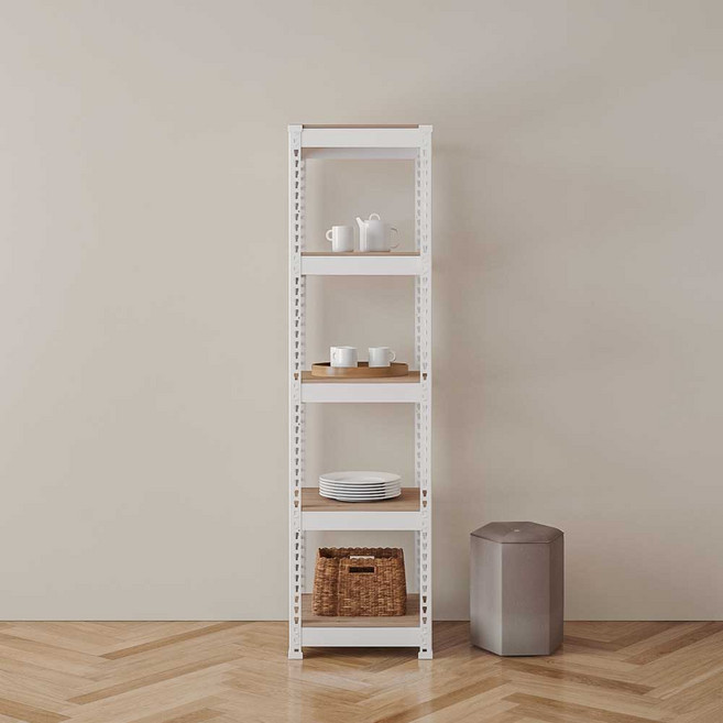 스피드랙 조립식 철제 틈새 선반 가로500mm, 500x300, 1200_5단, 화이트, 1개