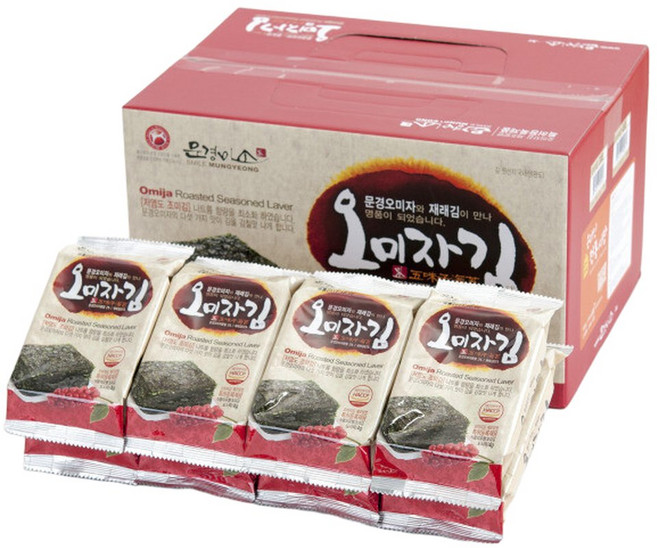 오미자김 도시락 4.5gx24봉 김선물세트 문경오미자가 함유되어 더욱 감칠맛나는 밥반찬, 1세트, 4.5g