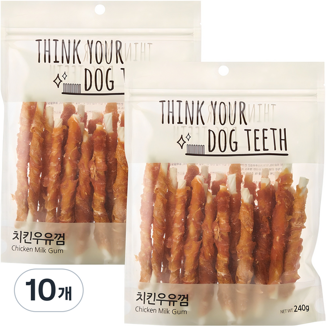 띵크유어도그티 강아지 딩고껌 스틱형 24P, 치킨, 240g, 10개