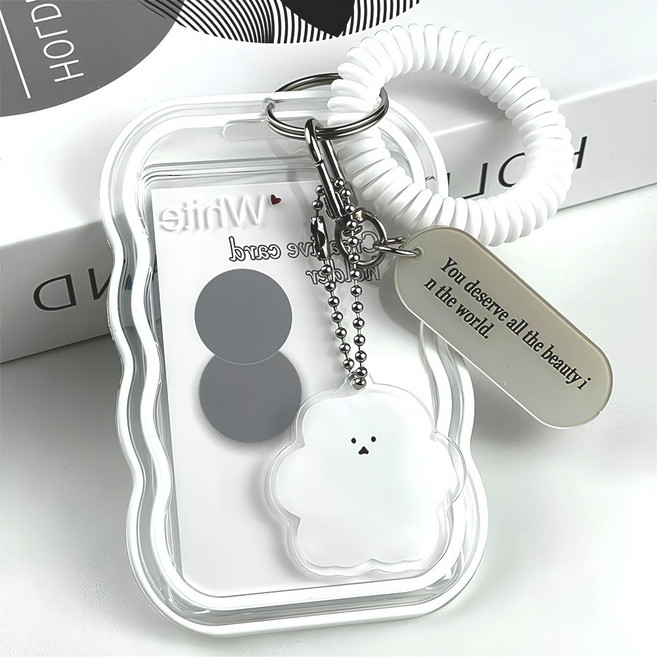 블리버킷 귀여운 포토카드 케이스 투명 키링