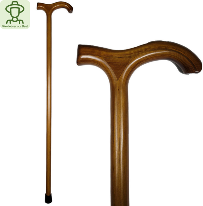 [GMD]어르신용 고급 원목 나무 지팡이 남성용 여성용, 1개, 라이트 브라운 계지목