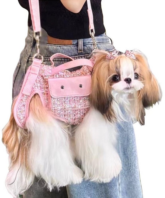 이호무 반려동물 슬링백 고양이 강아지 하네스, 1개, 핑크