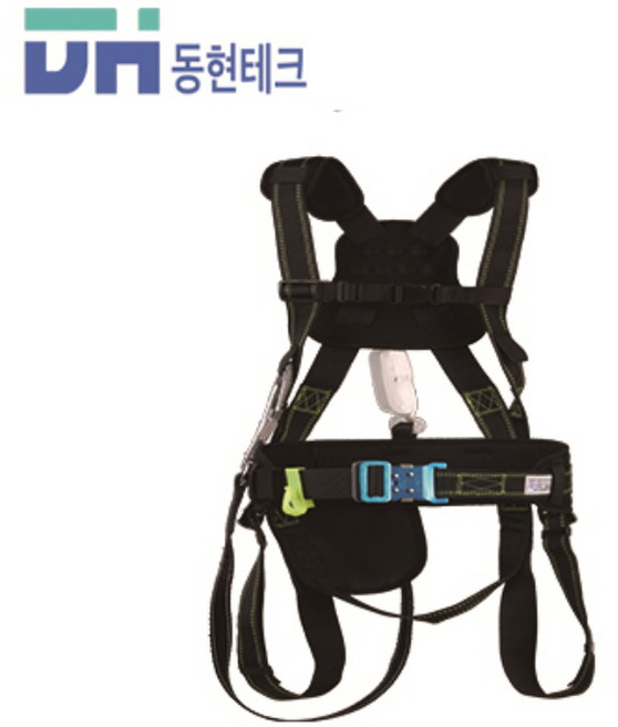 동현테크 전체식 안전벨트 산업용 안전벨트 건설 현장 추락방지 벨트 안전대 안전그네, 검정색, 1개