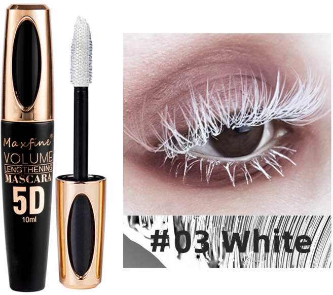 MAXFINE 5D 마스카라 세트 상품 방수 방땀 번짐 방지 길고 풍성한 속눈썹 자연스러운 누드 메이크업 다색 마스카라 세트, #03-흰색, 1개