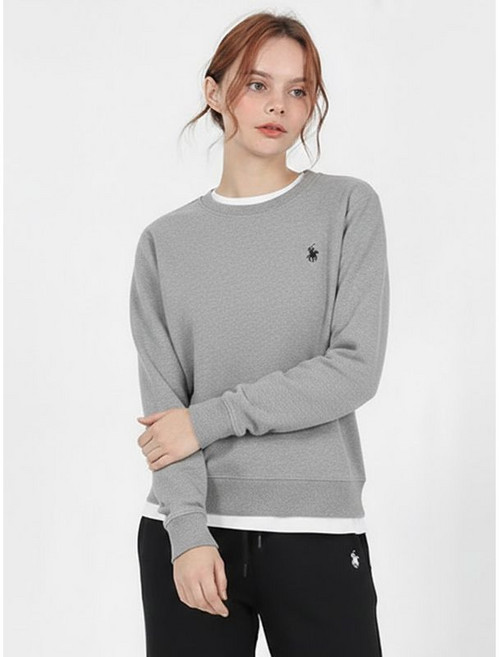 비버리힐스폴로클럽 여성 시그니처 베이직 로고 기모 맨투맨 TS560