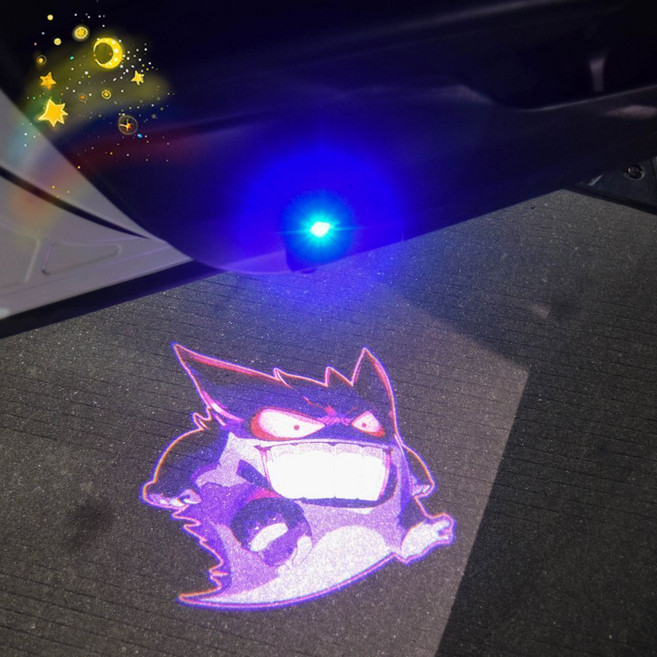 寶可夢 超夢 耿鬼 幽靈 充電無線迎賓燈 車門投影氛圍燈, 1個, 耿鬼入侵 （單個價）