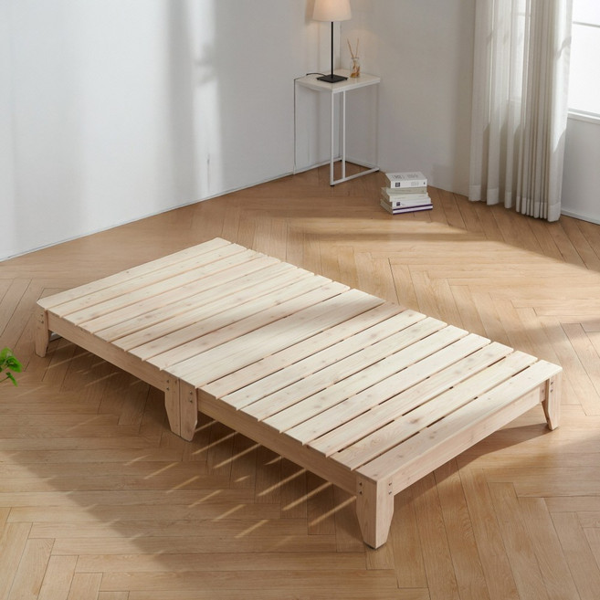 편백나무 침대 프레임 원목 평상형 무헤드 침대 S SS Q, 내추럴원목