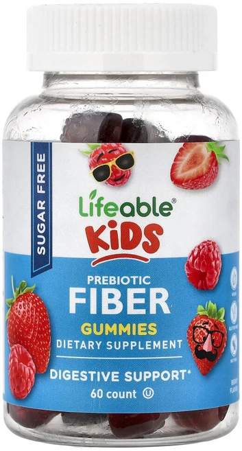 라이프에이블 키즈 프로바이오틱스 화이버 네츄럴베리 비건 슈가프리 구미젤리 60개, 60정, 1개 - 쿠팡