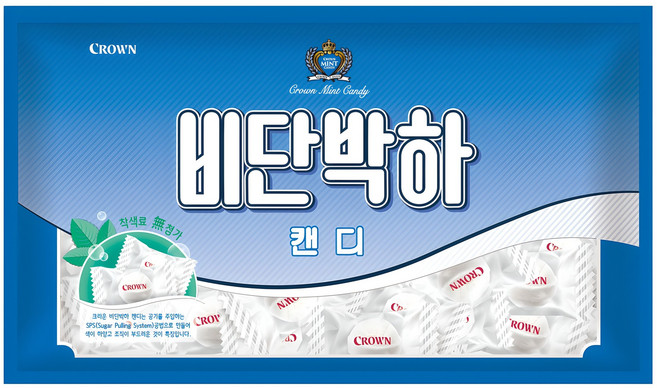 크라운 비단 박하 캔디, 740g, 1개