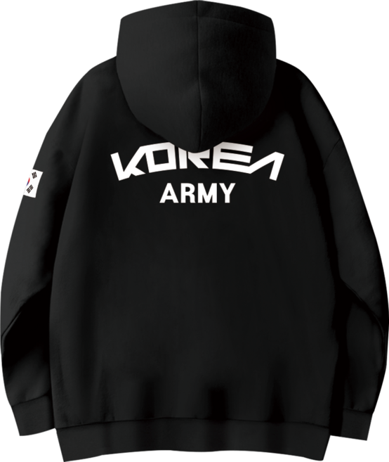 [더팀] 코리아아미 로카 기모 후드티 로고형 (남여공용 빅사이즈 4XL까지)