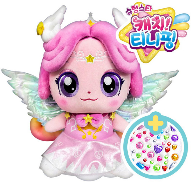 슈팅스타 캐치티니핑 대형 오로라핑 봉제인형(50cm) +스티커세트 여아 캐릭터 애착인형 피규어 장난감, 단품, 단품