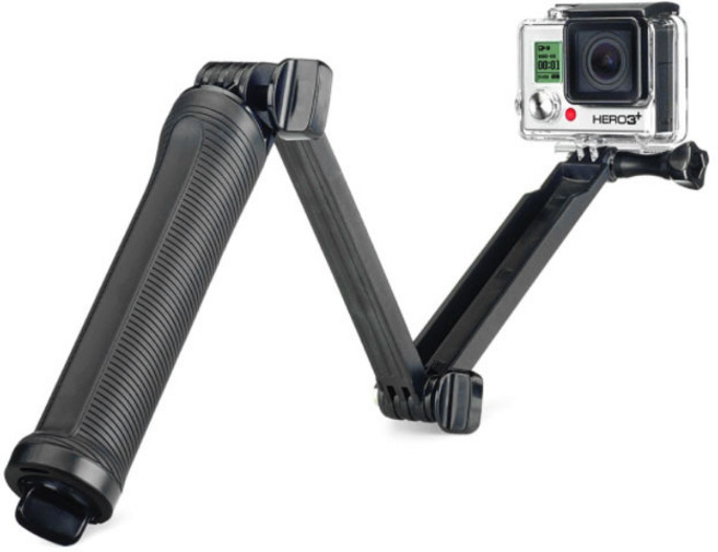 체리스팟 고프로 액션캠 셀카봉 삼각대 겸용CS-3way 삼각다리 포함, 1개, 블랙