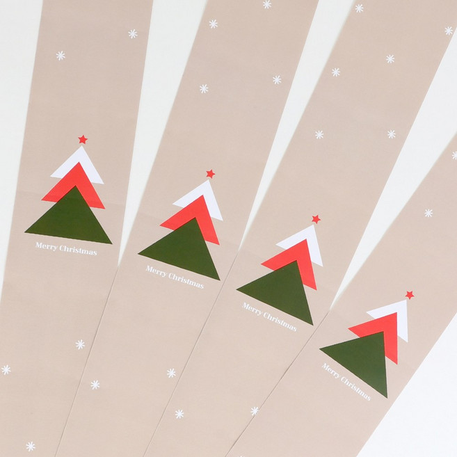 띠지스티커)0647트리 도시락포장 과일 디저트 배달 포장스티커, 베이지, 50개