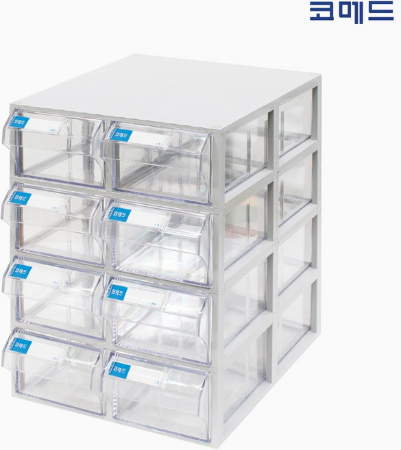 코메드 CMD-602-4 멀티박스 8칸 투명서랍장