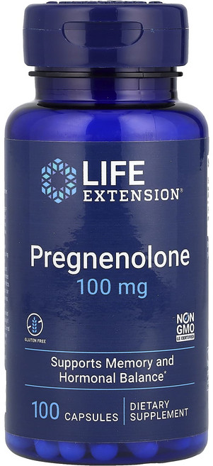 Life Extension 프로그네놀론 100mg 캡슐 100정, LifeExtension프로그네놀론100mg캡슐100정, 1개