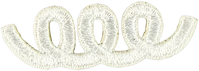 케바케 와펜 커스텀 스티커 패치, w055 흰색 삼똥글, 1개