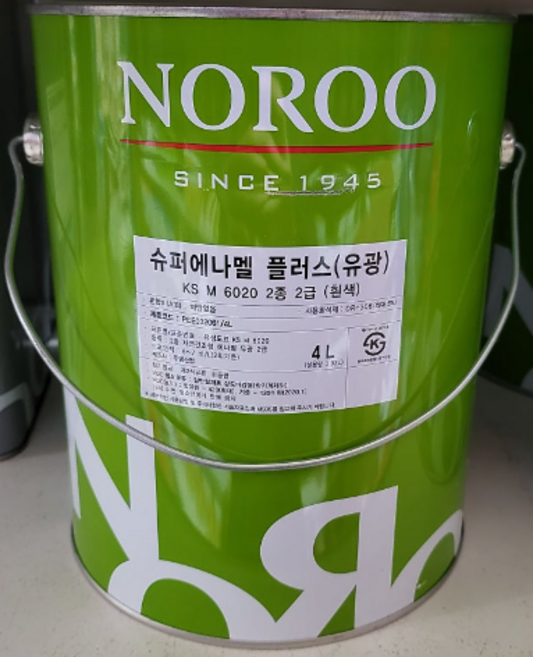 노루표 슈퍼 에나멜플러스 건축용 에나멜페인트 1L 페인트, 밝은녹색