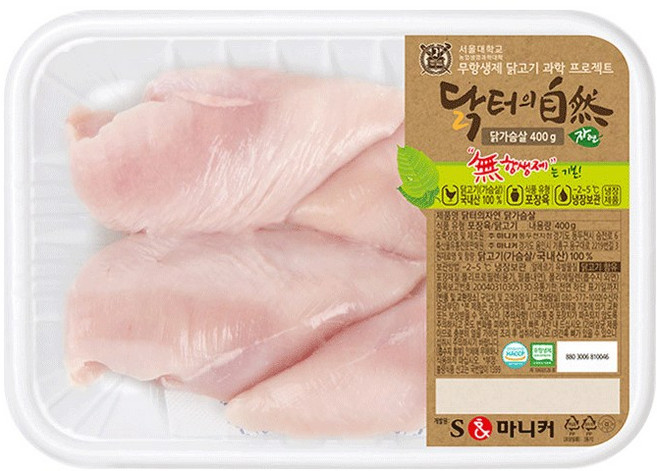 마니커 닭터의자연 닭가슴살 (냉장) 국내산 당일생산, 1개, 400g