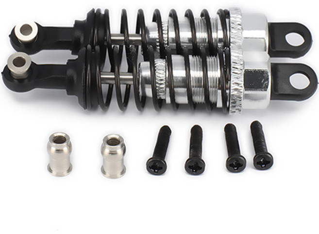 2 PC를 오일 조정 65mm의 충격 흡수 댐퍼 Rc를 자동차 1/18 WLtoys A959 A969 A979 K929 HPI Hsp에 트랙 사스 Losi 타미야 실버를위한, 하나, 보여진 바와 같이