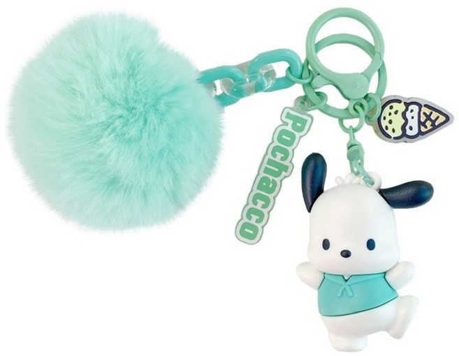 산리오 정품 플러피볼 키링 열쇠고리, 1개, 포차코FB
