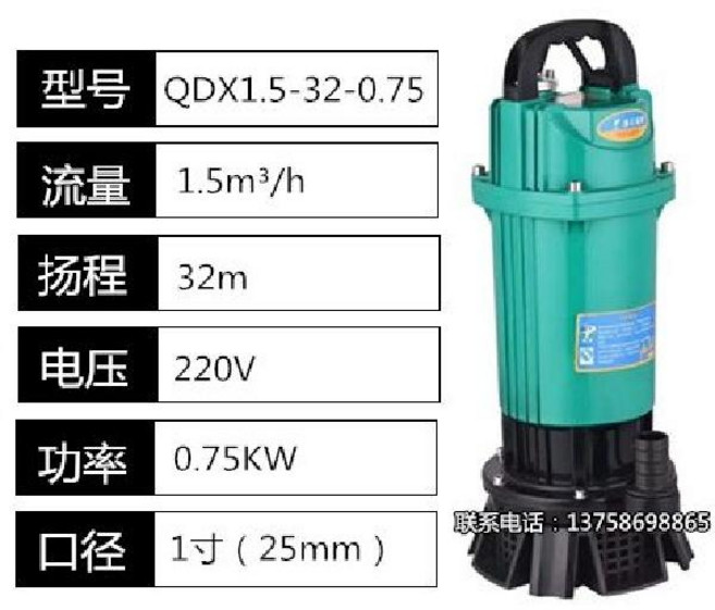 수중 펌프 1마력 농업용 750W 대형 오수 물 연못 하수, 4 750W 동선 1인치 구, 1개