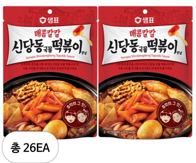 샘표 매콤칼칼 신당동 국물 떡볶이 양념, 180g, 26개