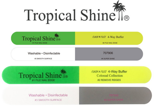 TropicalShine 정품트로피칼샤인USA 네일파일 풋파일, 1개, 4웨이버퍼라지707906(그린_옐로우)