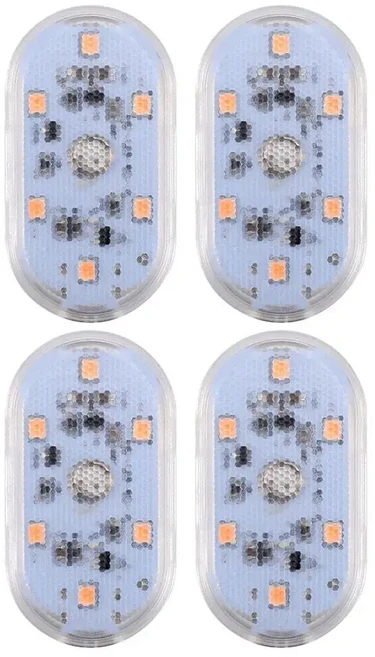 범용 차량 ​ 다채로운 분위기 램프 자동차 터치 컨트롤 LED 앰비언트 라이트 인테리어 장식 조명 액세서리, 02 4pcs