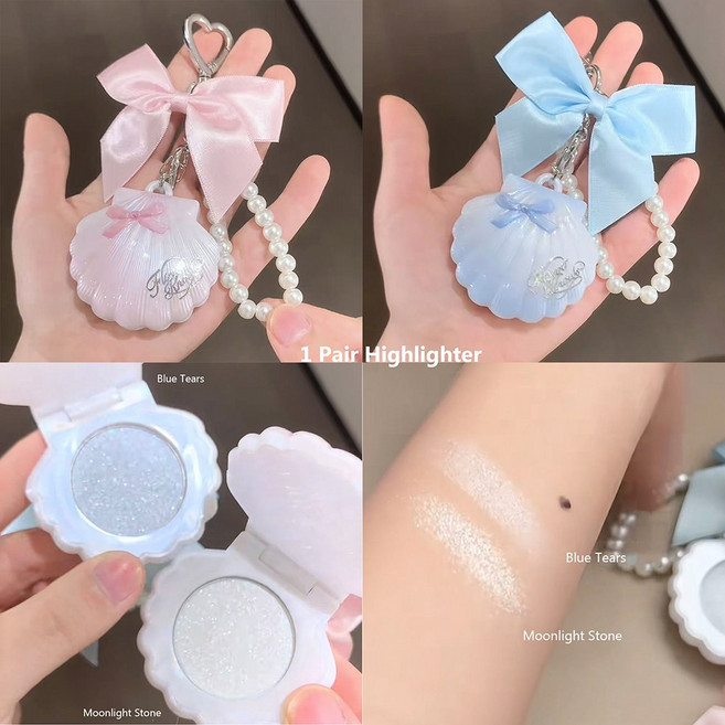 The Flower Knows Little Angel 컬렉션 릴리프 하이라이트 페이스 파우, 1 Pair Highlighter