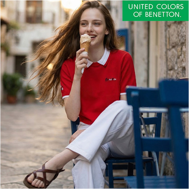 베네통 26SS 아트웍 반팔 니트 3종 여성용